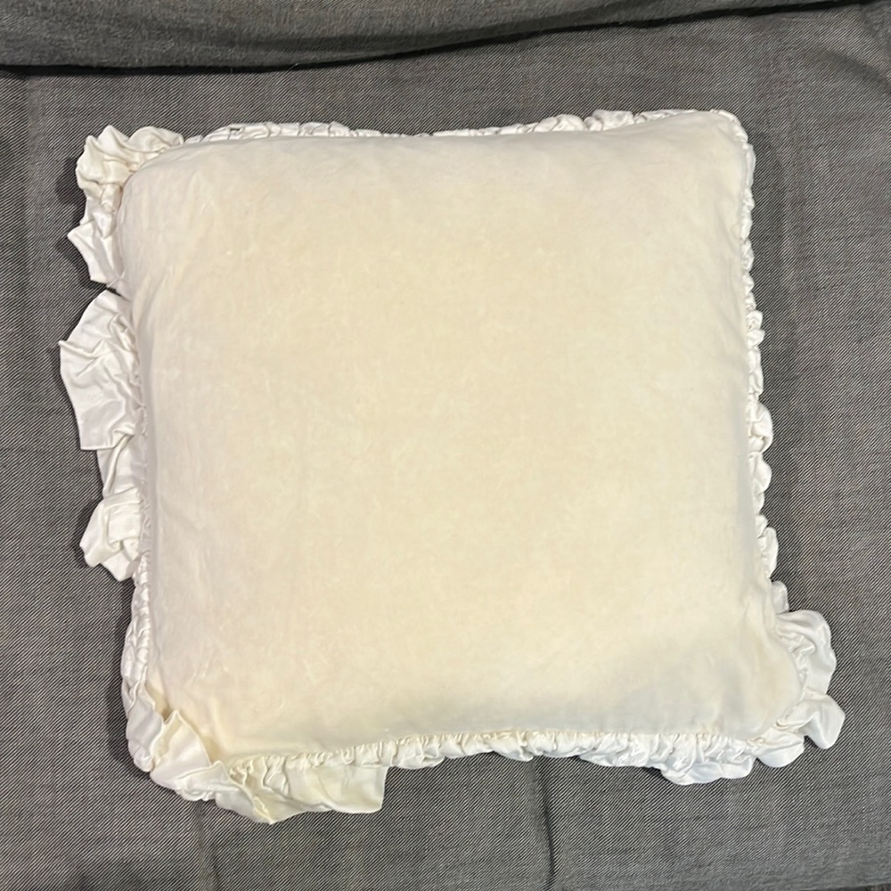 Bella Notte velvet decorative 16” pillow sham with satin trim (color: champagne)